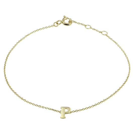 armband letter 16,5 - 17,5 - 18,5 cm 14K geelgoud