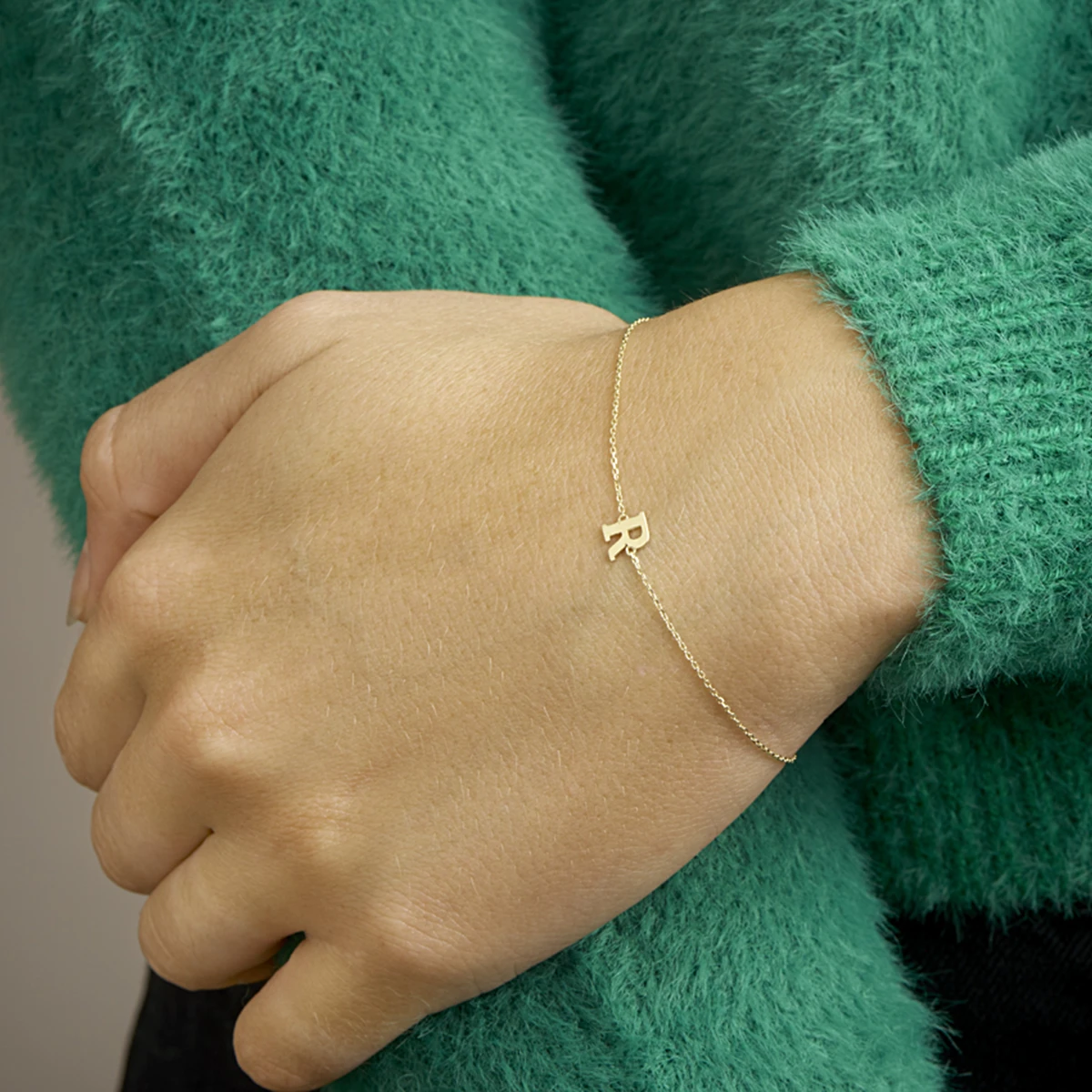 armband letter 16,5 - 17,5 - 18,5 cm 14K geelgoud