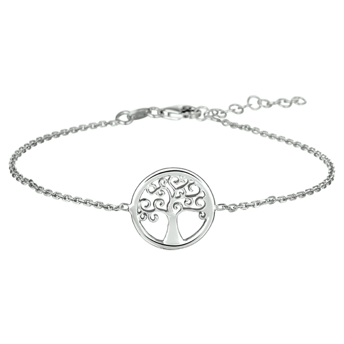 armband levensboom 1,5 mm 17 + 3 cm zilver gerhodineerd
