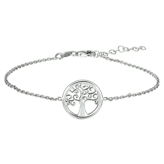 armband levensboom 1,5 mm 17 + 3 cm zilver gerhodineerd