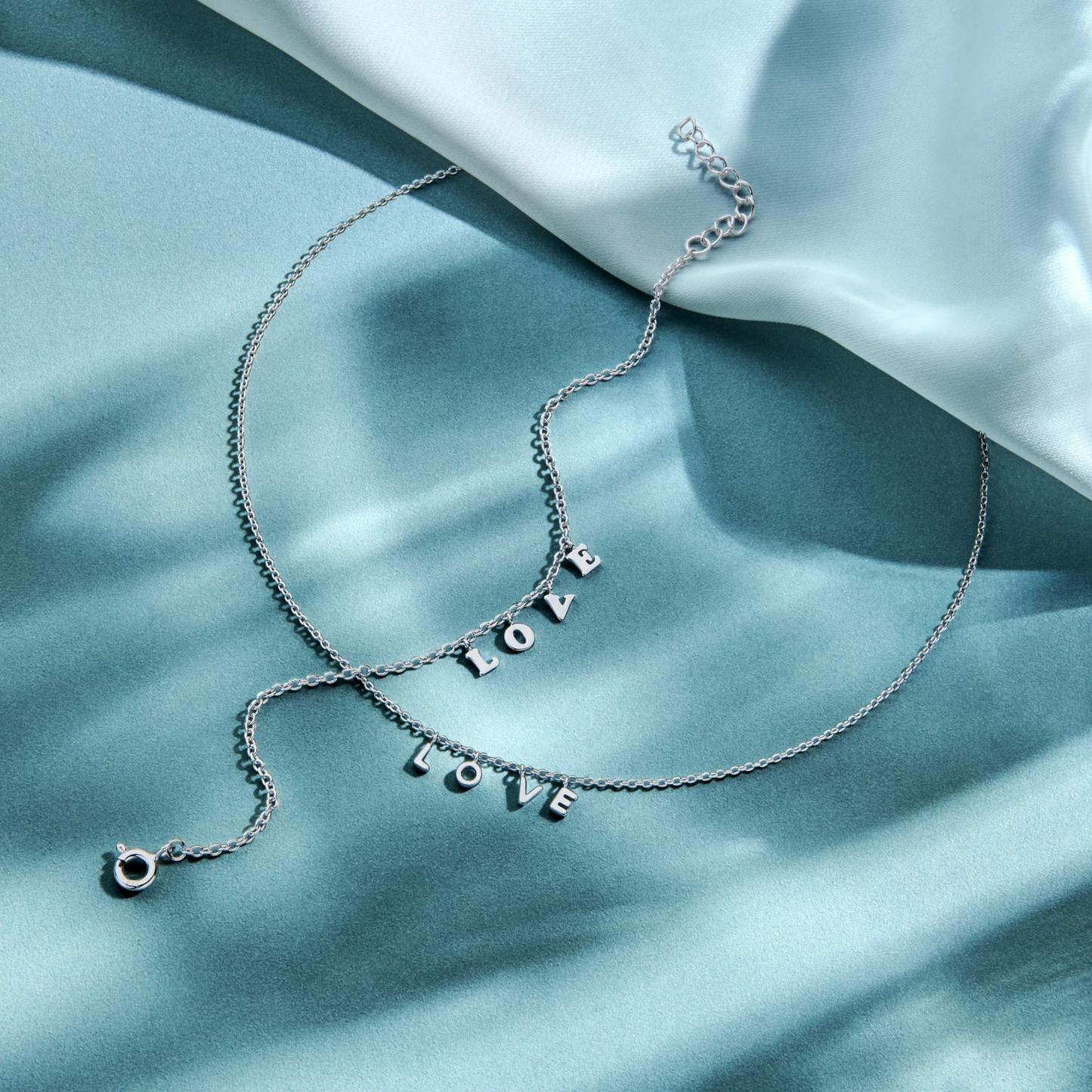 armband love 16 + 3 cm zilver gerhodineerd