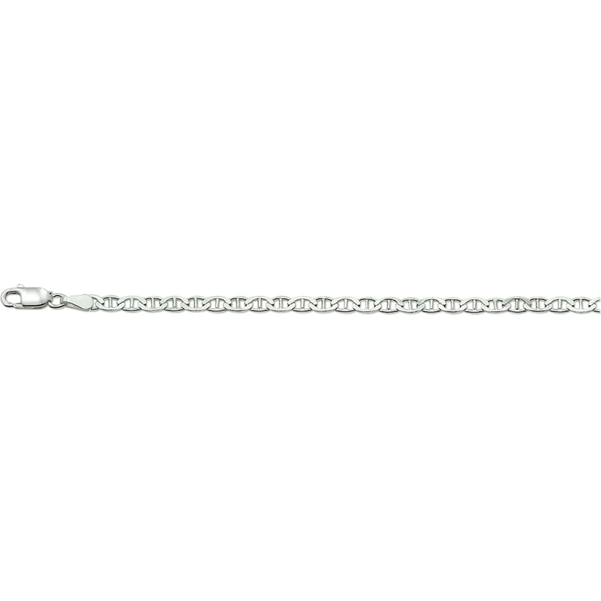 armband marine 3,0 mm zilver wit