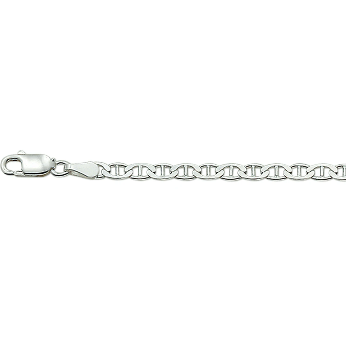 armband marine 3,0 mm zilver wit