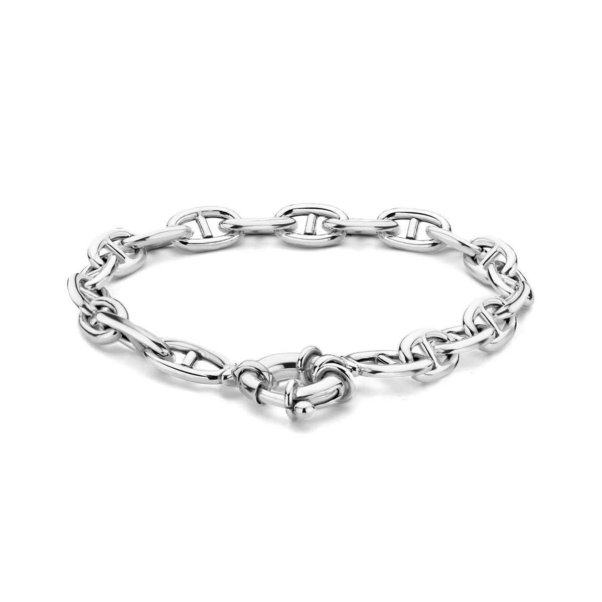 armband marine 7,1 mm 19 cm met groot veerslot zilver gerhodineerd