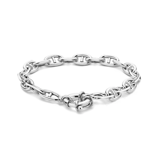 armband marine 7,1 mm 19 cm met groot veerslot zilver gerhodineerd