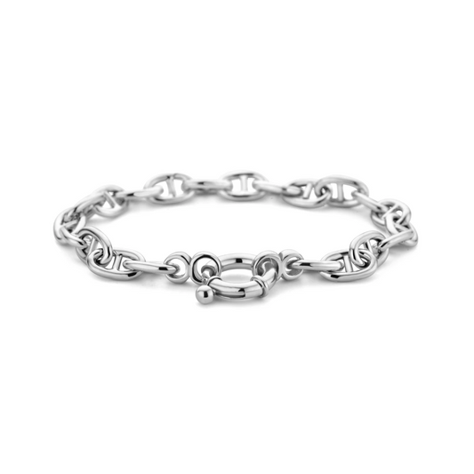 armband marine met groot veerslot 7,1 mm 19 cm zilver gerhodineerd