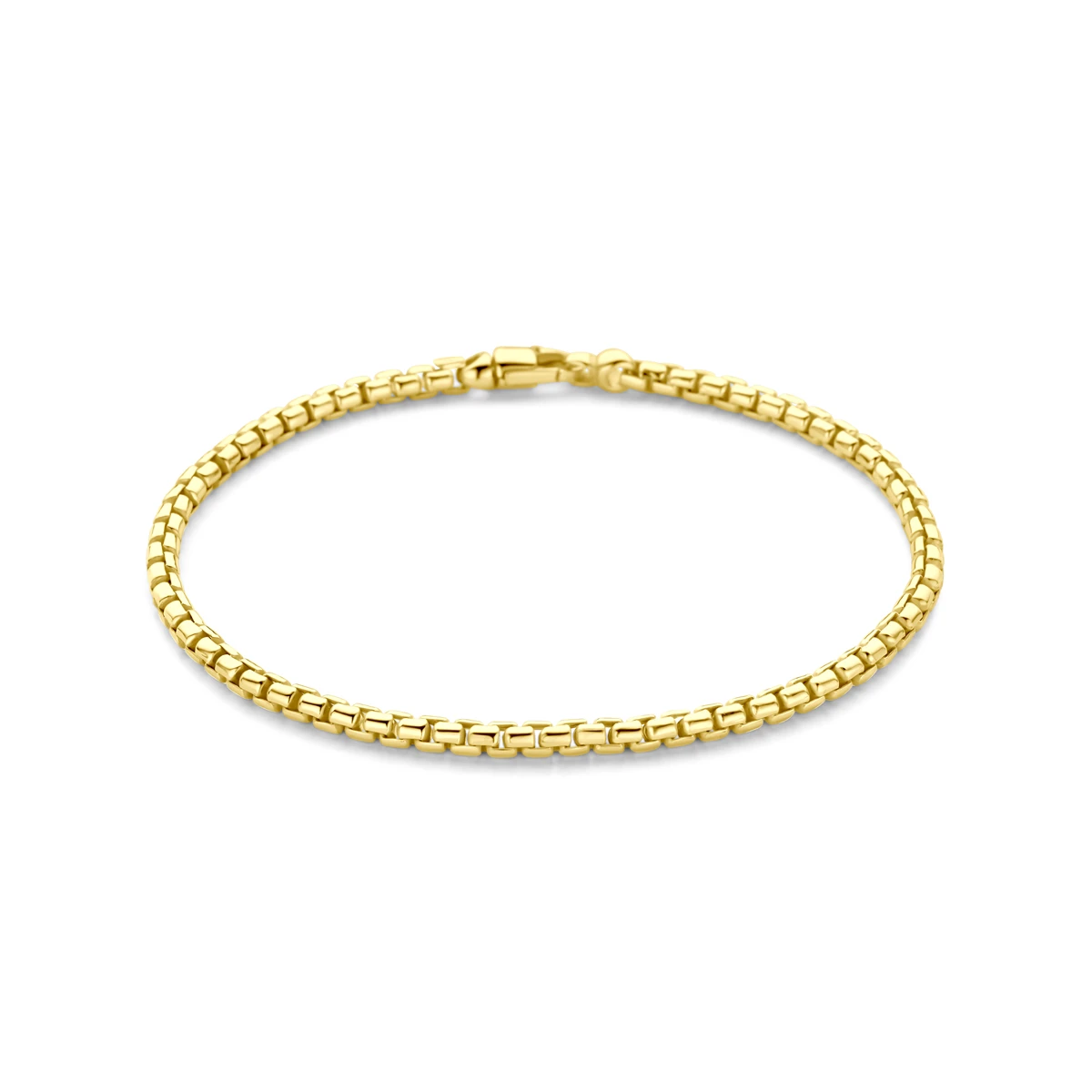 armband massief 3,0 mm 19 cm silgold (geel met zilverkern)