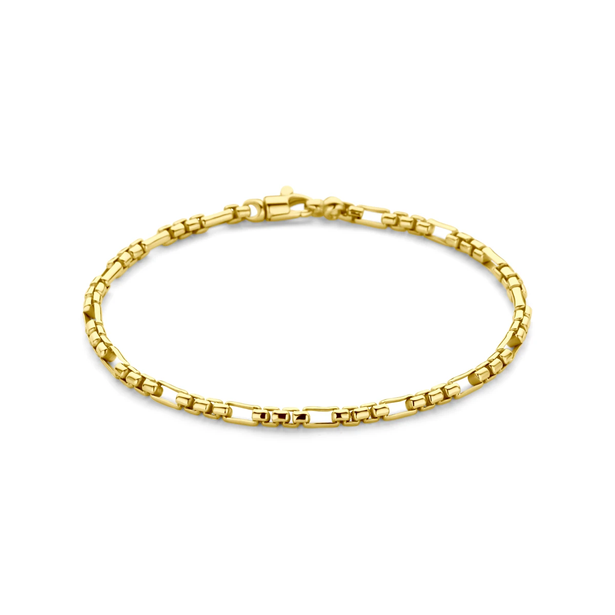 armband massief 3,0 mm 19 cm silgold (geel met zilverkern)