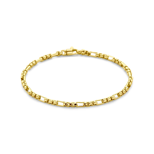 armband massief 3,0 mm 19 cm silgold (geel met zilverkern)