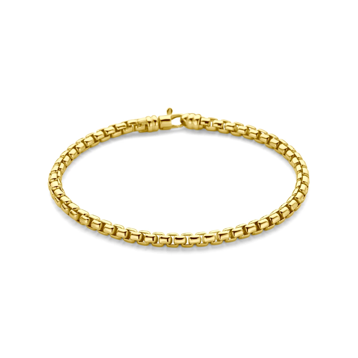 armband massief 4,3 mm 19 cm silgold (geel met zilverkern)
