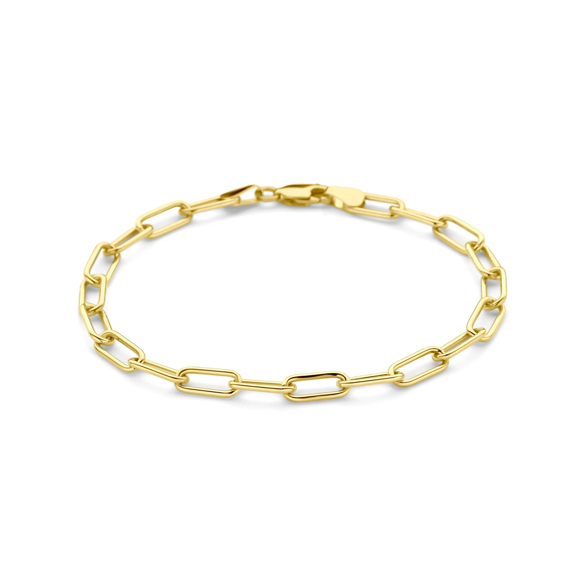armband massief 4,7 mm 19 cm silgold (geel met zilverkern)