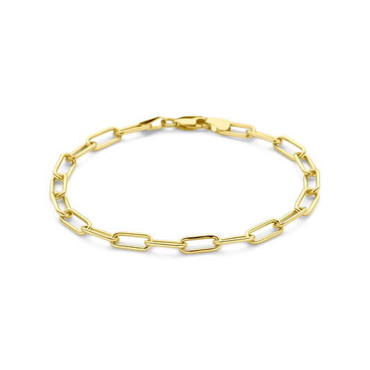 armband massief 4,7 mm 19 cm silgold (geel met zilverkern)