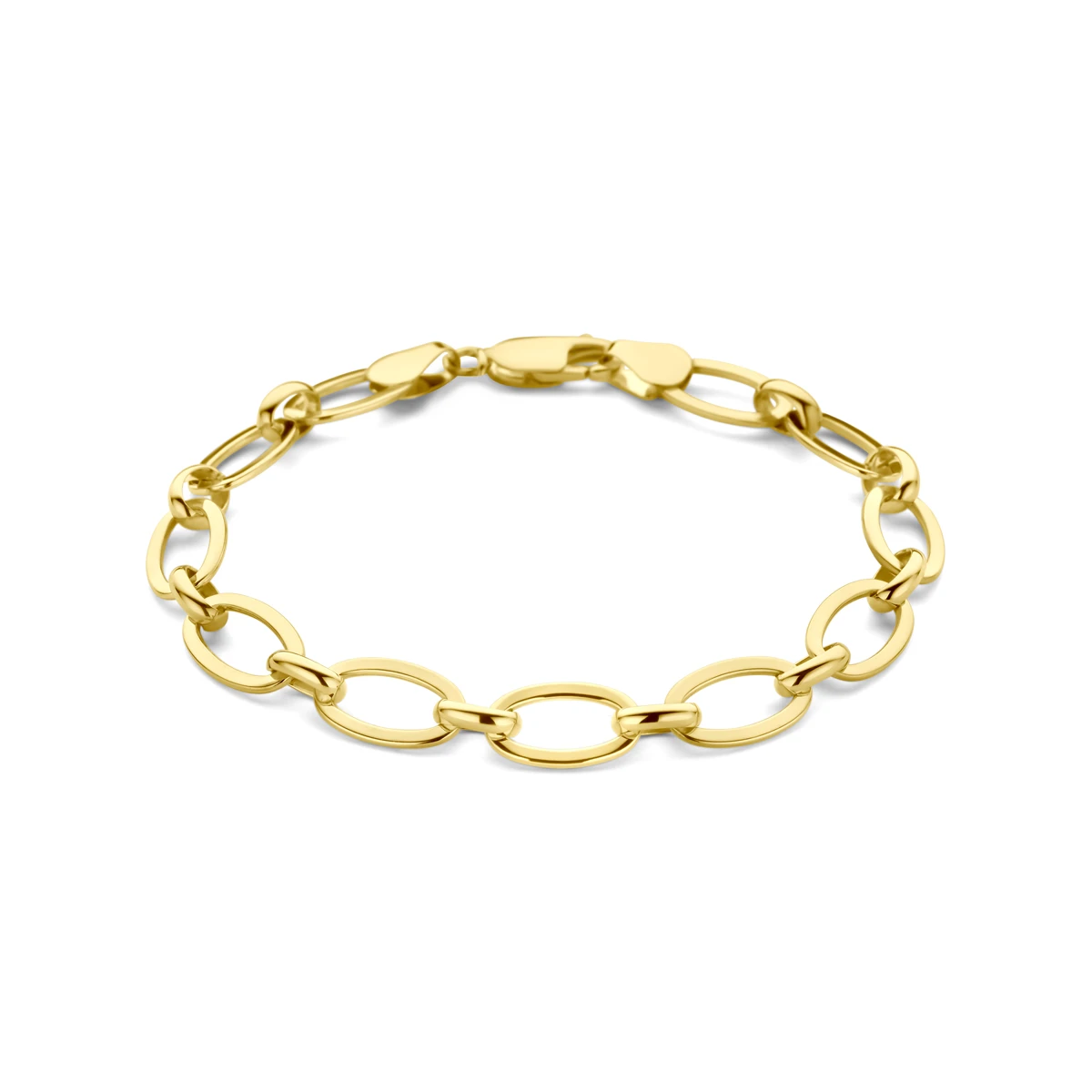 armband massief 8,5 mm 19 cm Silgold (geel met zilverkern)