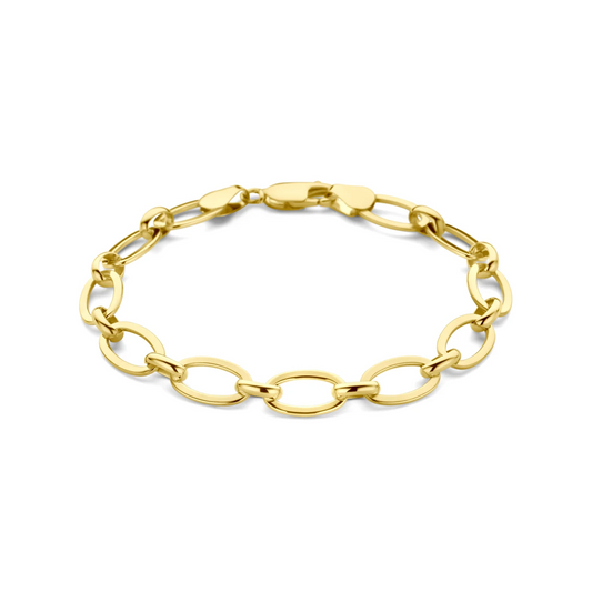 armband massief 8,5 mm 19 cm Silgold (geel met zilverkern)