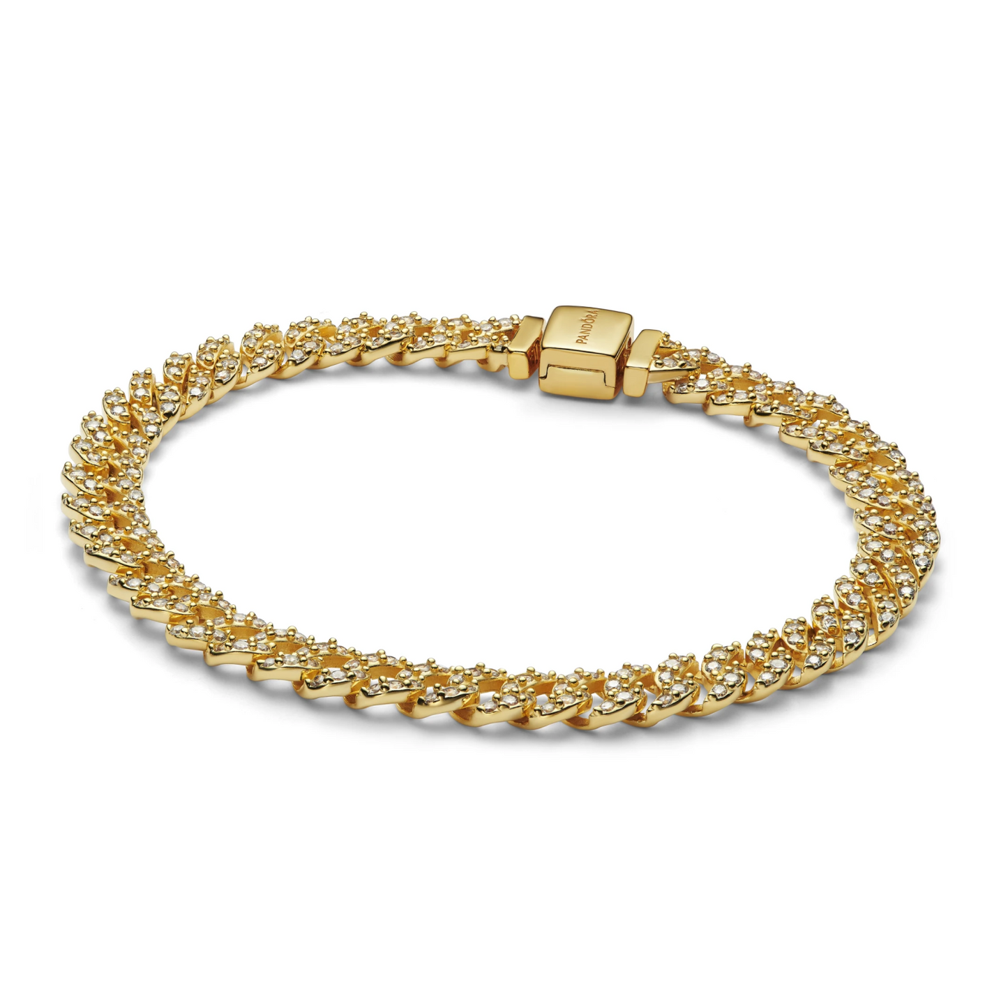 Armband met Cubaanse schakel en pavé