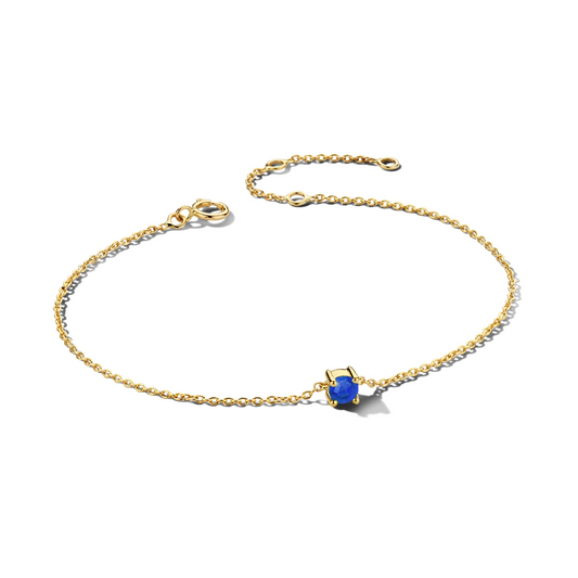 armband met geboortesteen 15,5 - 17 - 18,5 cm 14K geelgoud