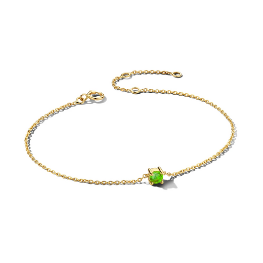 armband met geboortesteen 15,5 - 17 - 18,5 cm 14K geelgoud