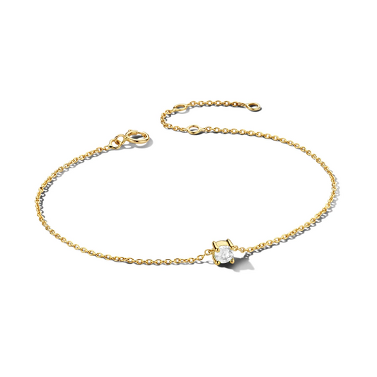 armband met geboortesteen 15,5 - 17 - 18,5 cm 14K geelgoud