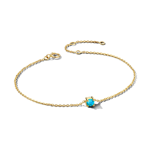 armband met geboortesteen 15,5 - 17 - 18,5 cm 14K geelgoud