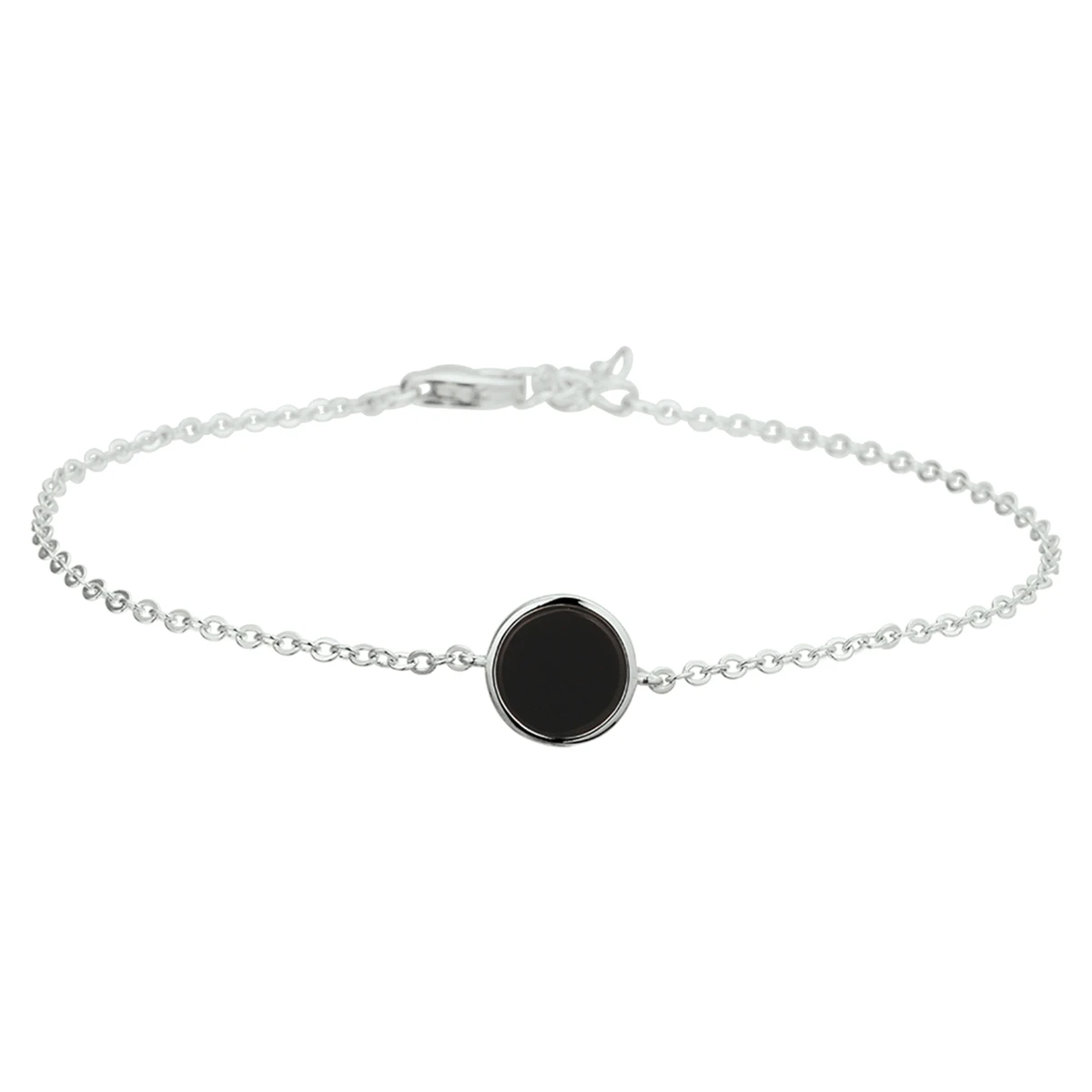 armband onyx 17 + 2 cm zilver gerhodineerd