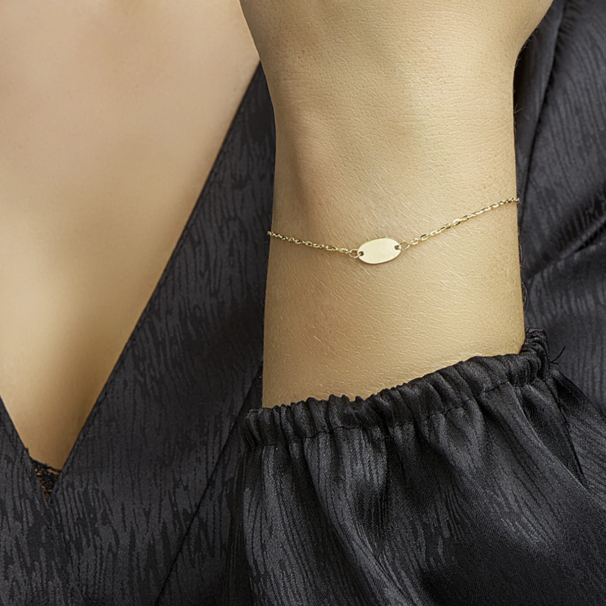 armband ovaal  17 - 19 cm 14K geelgoud