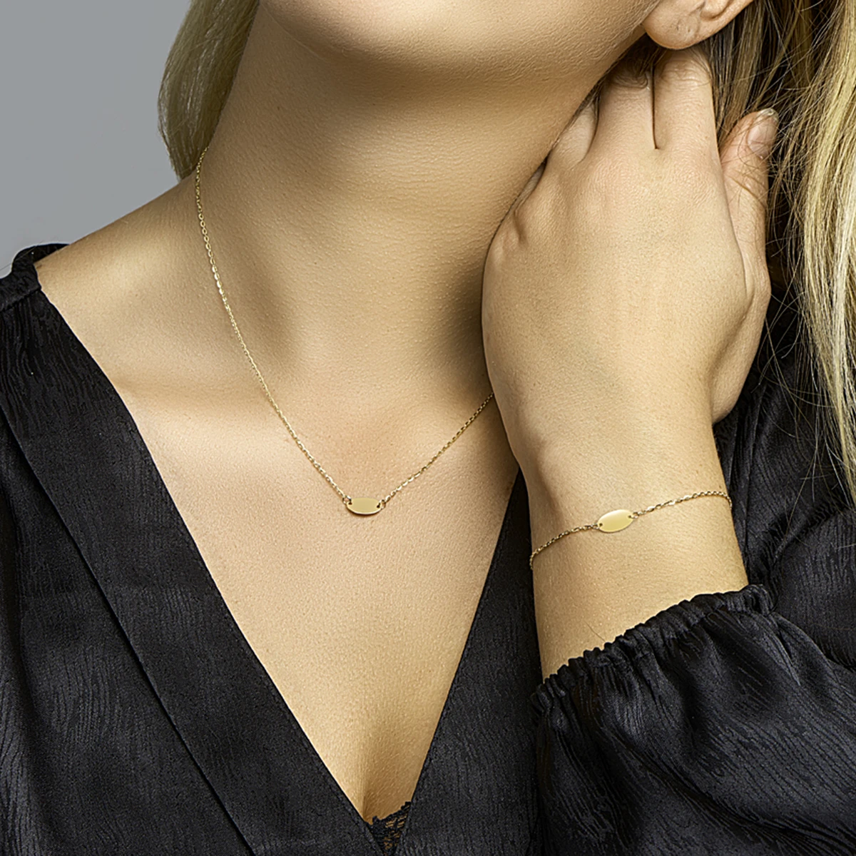 armband ovaal  17 - 19 cm 14K geelgoud