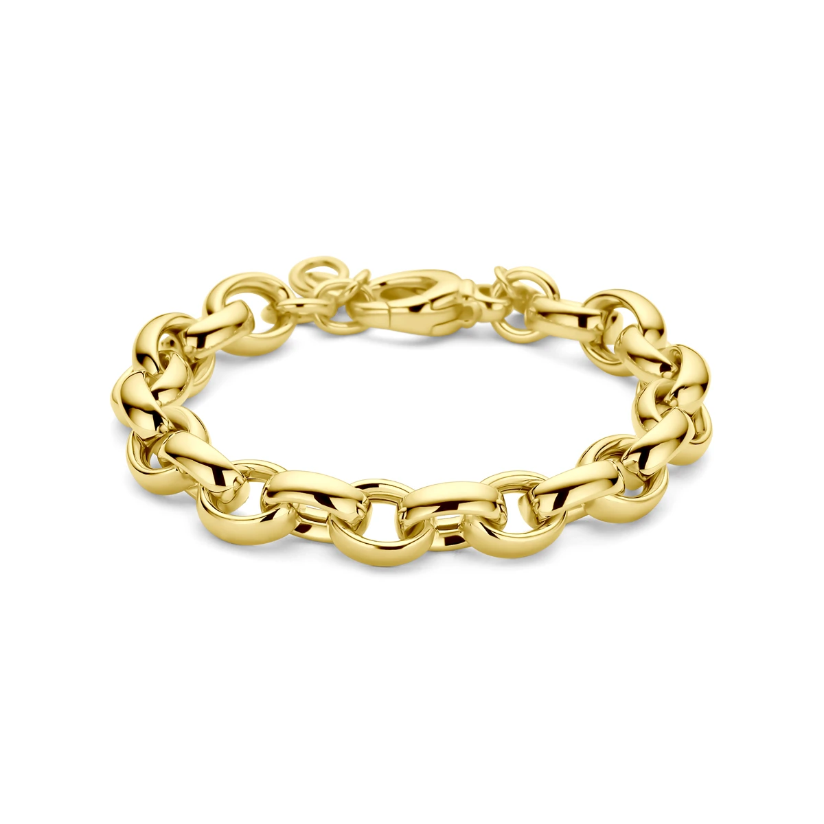 armband ovaal jasseron 9,5 mm 18 + 1 cm 3 micron zilver verguld (geel)