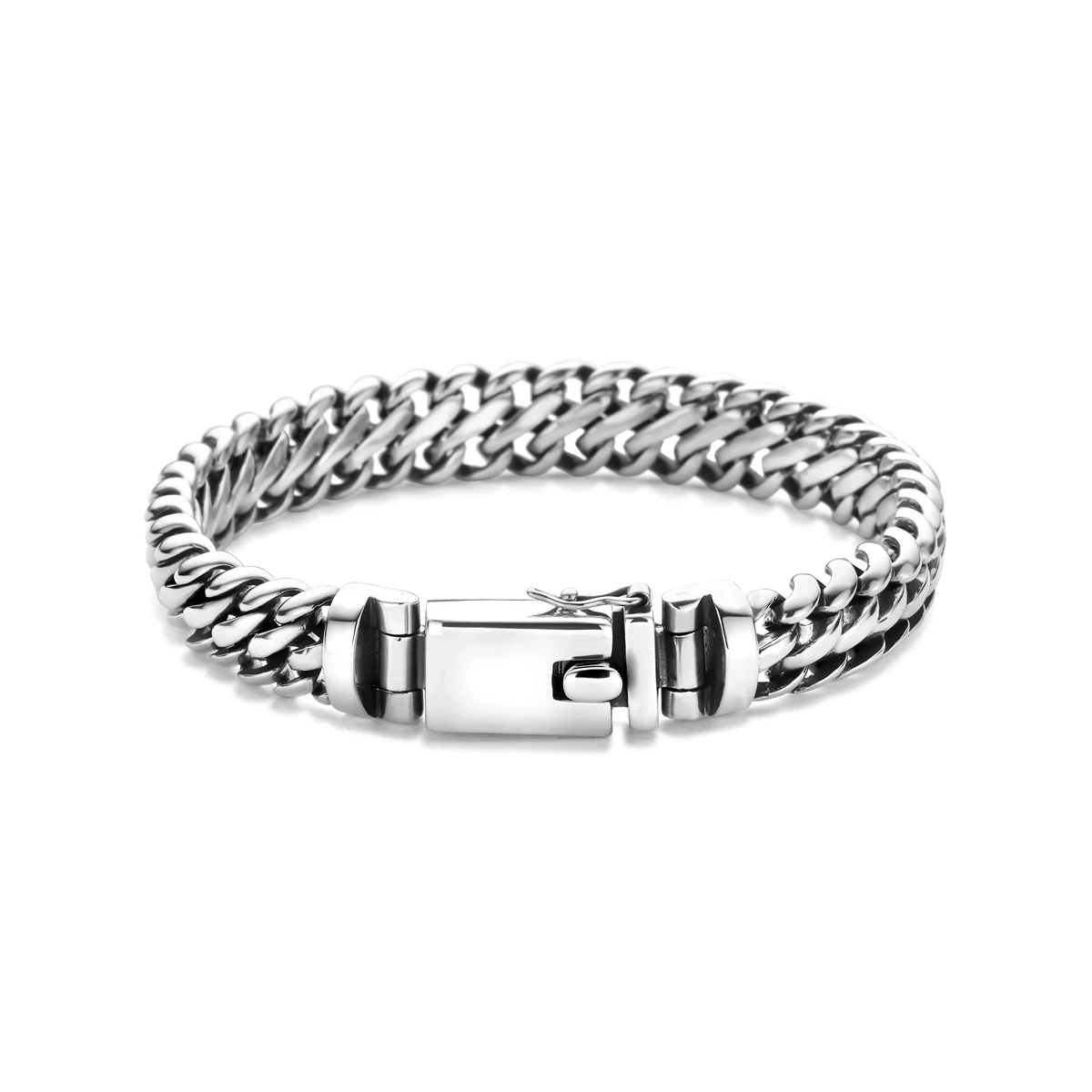armband oxi 11 mm 21 cm zilver geoxideerd