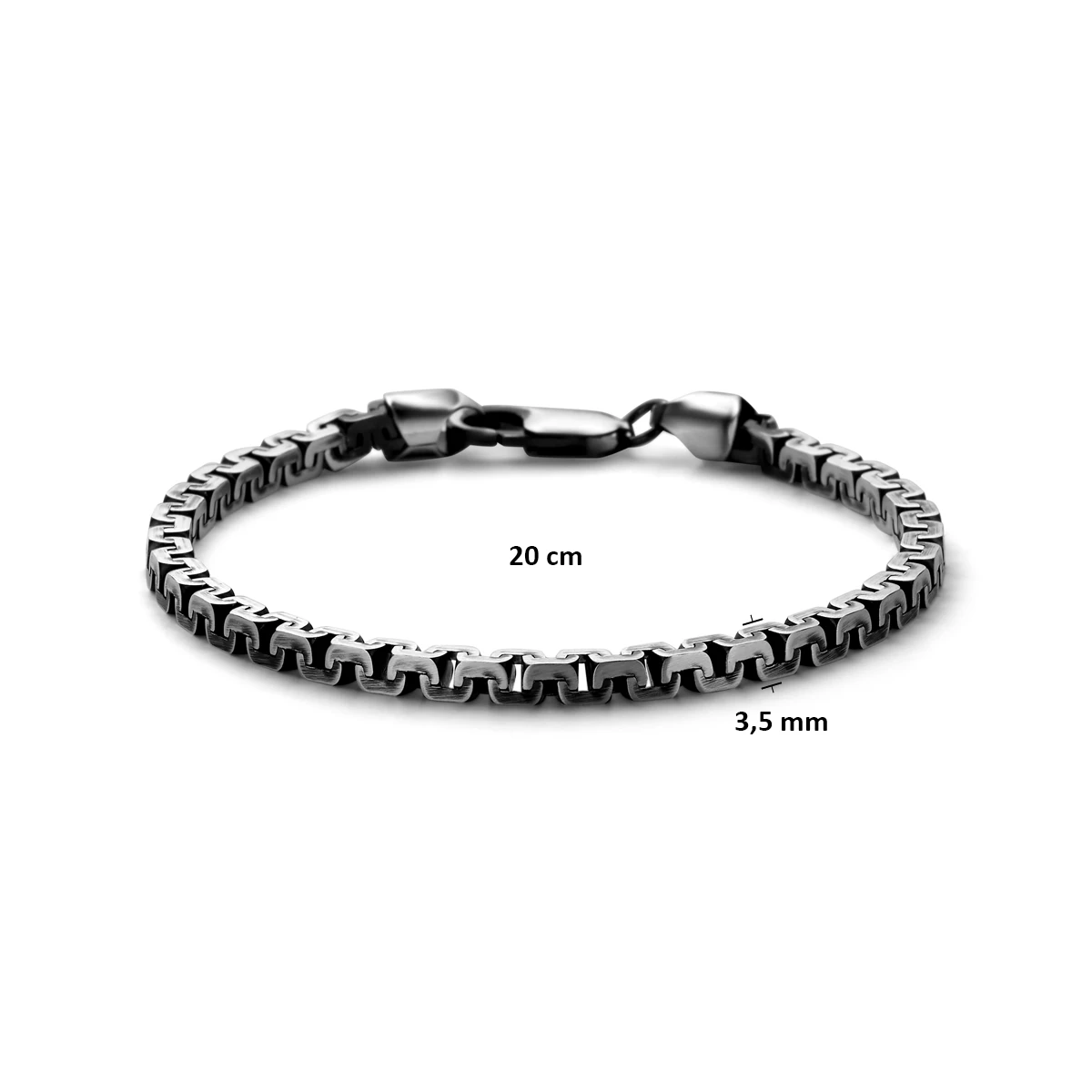 armband oxi 3,5 mm zilver geoxideerd