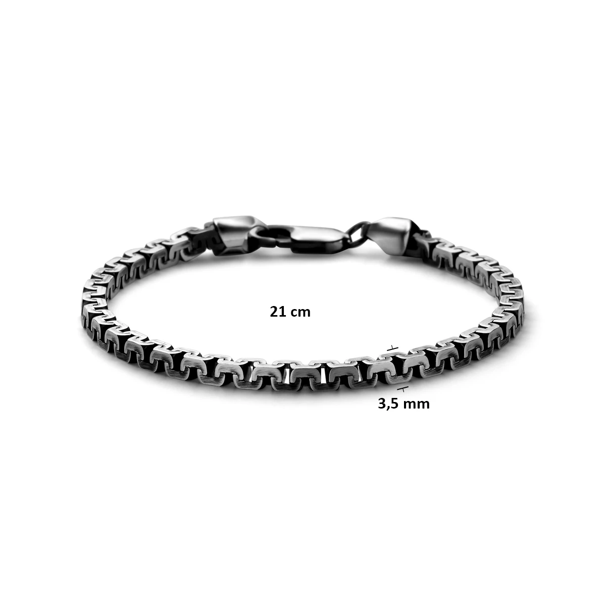 armband oxi 3,5 mm zilver geoxideerd
