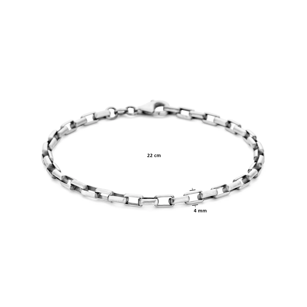 armband oxi 4,0 mm zilver geoxideerd