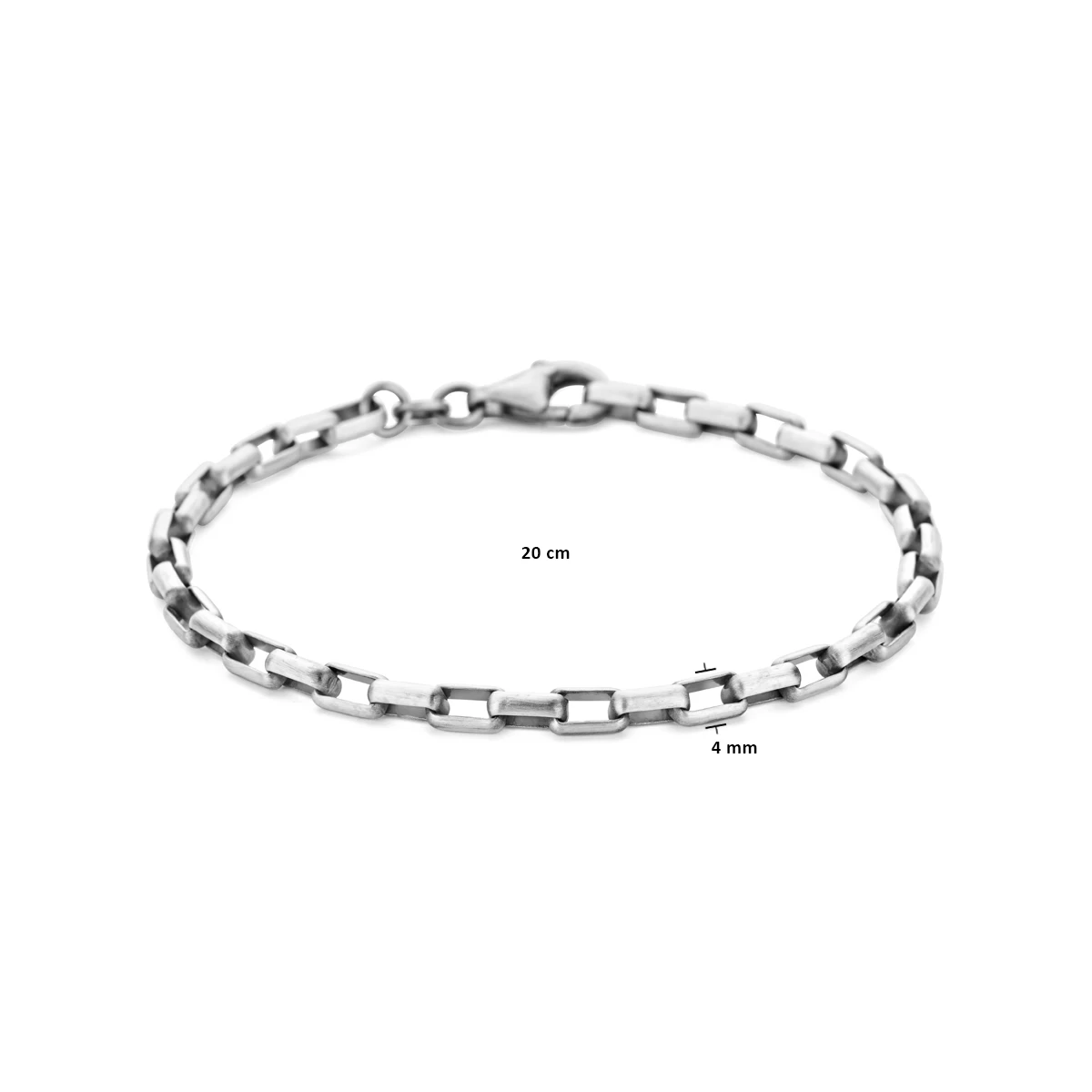 armband oxi 4,0 mm zilver geoxideerd