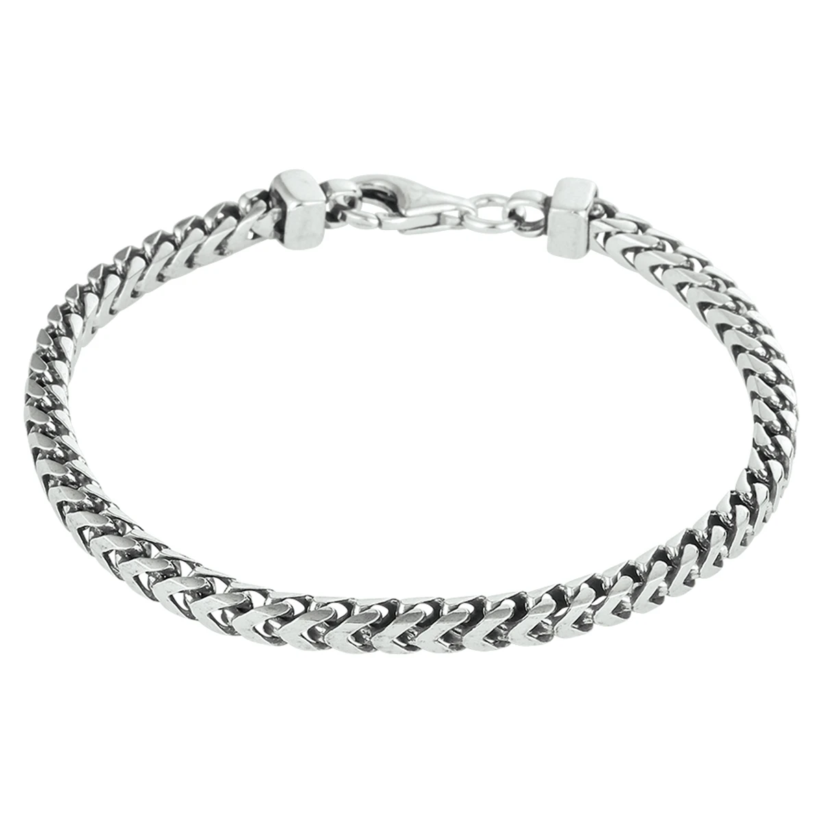 armband oxi gourmette 3,7 mm zilver geoxideerd