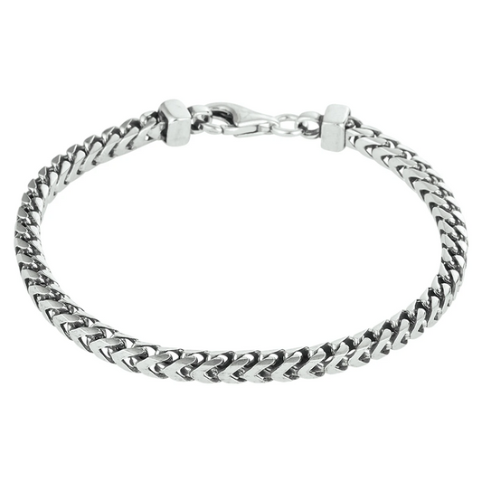 armband oxi gourmette 3,7 mm zilver geoxideerd