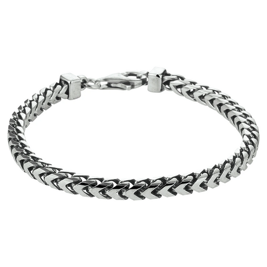 armband oxi gourmette 4,6 mm zilver geoxideerd