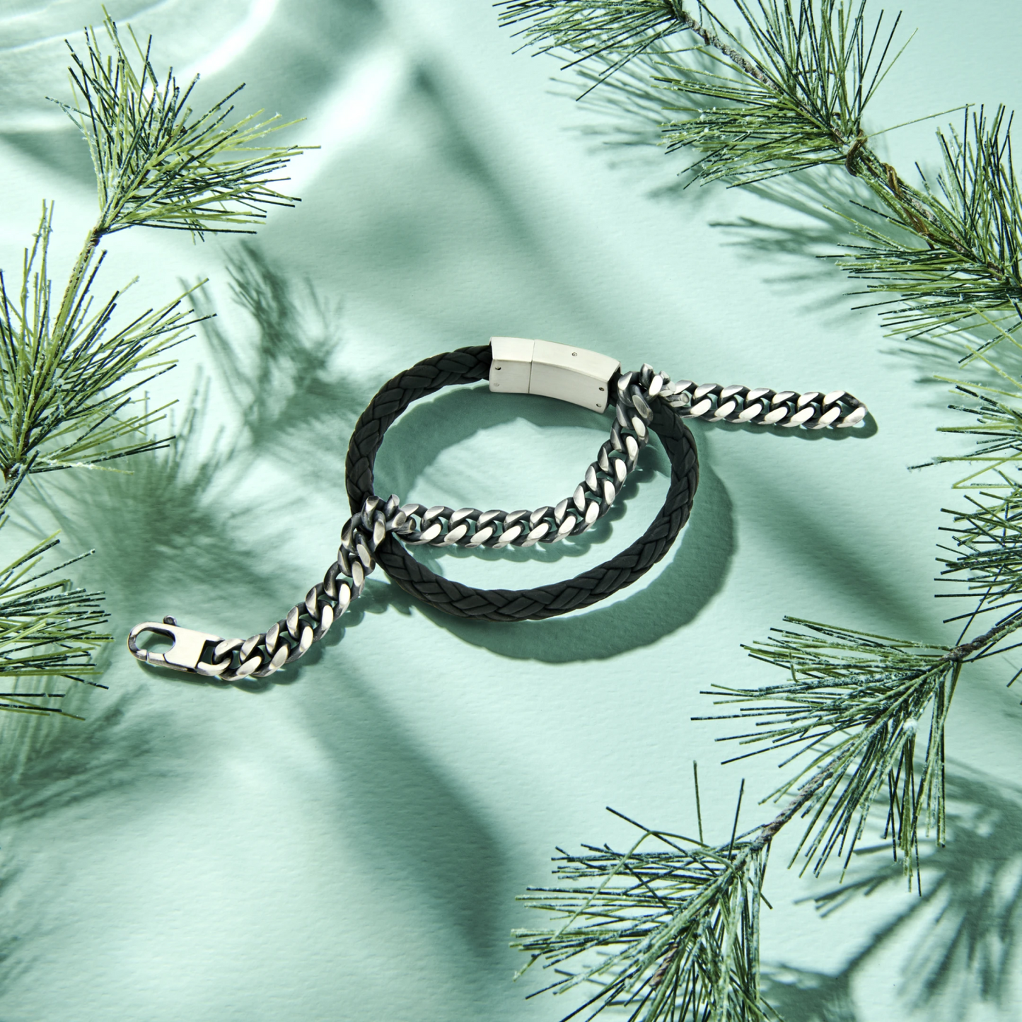 armband oxi gourmette 6 zijdes geslepen 8,5 mm zilver geoxideerd