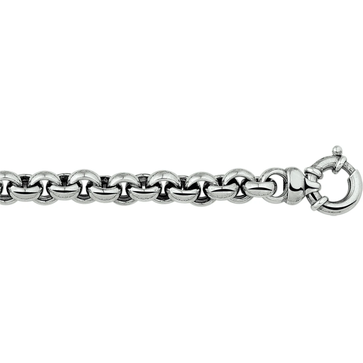 armband oxi jasseron 10,5 mm met groot springslot zilver geoxideerd