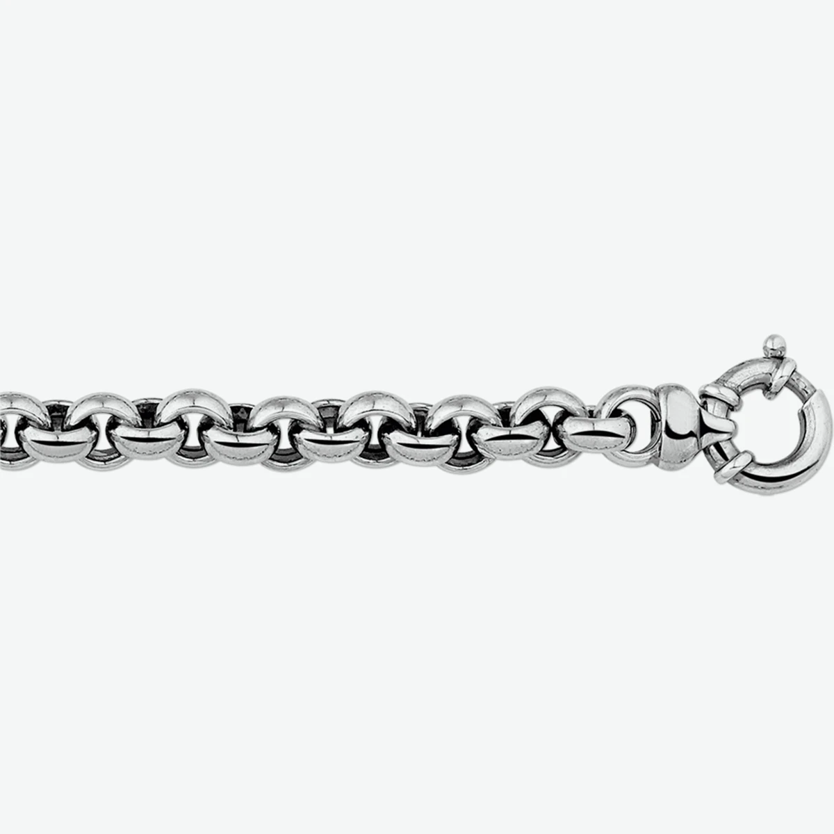 armband oxi jasseron 10,5 mm met groot springslot zilver geoxideerd