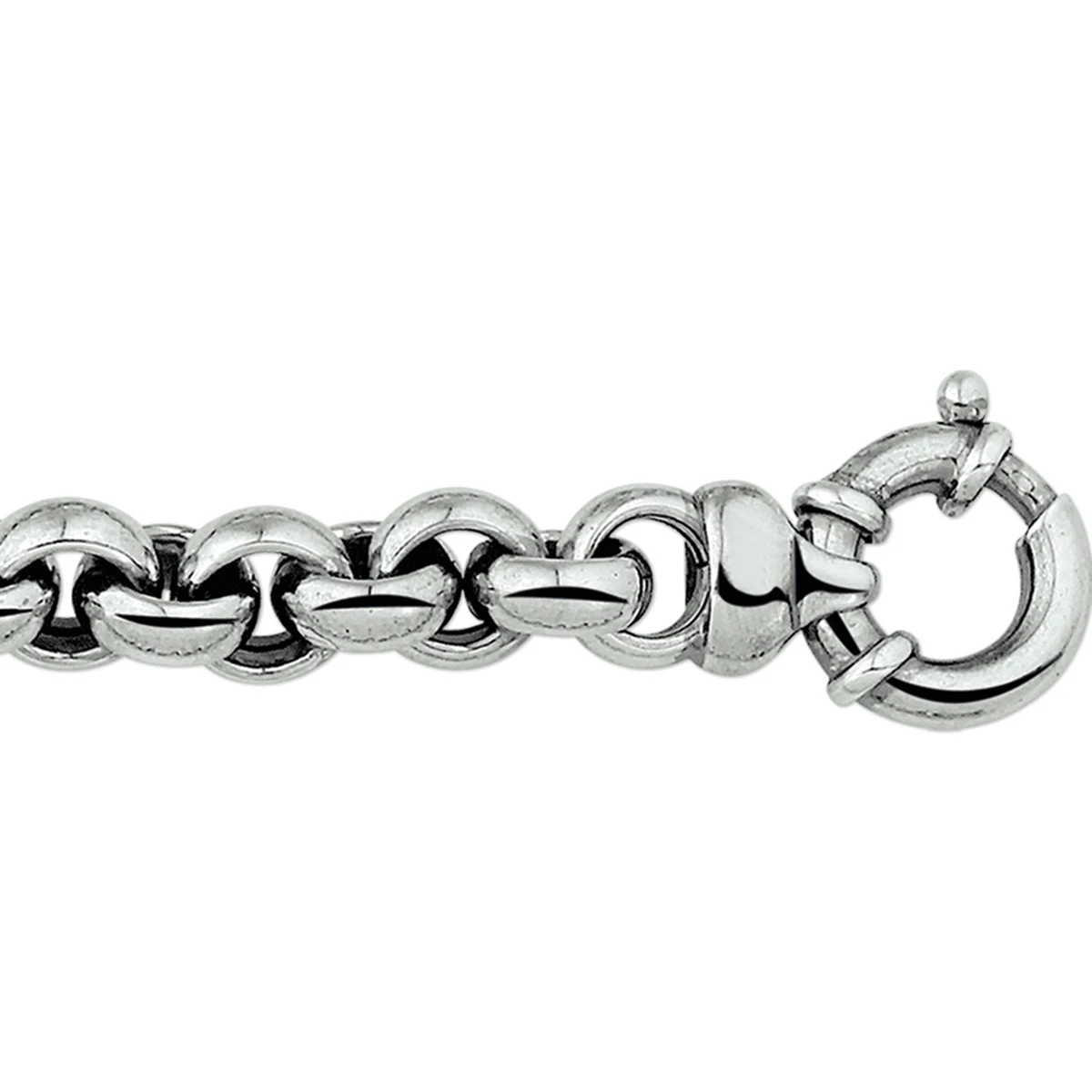 armband oxi jasseron 10,5 mm met groot veerslot zilver geoxideerd