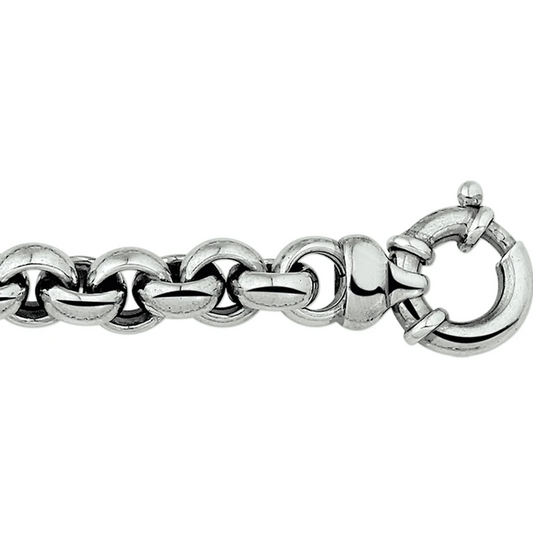 armband oxi jasseron 10,5 mm met groot veerslot zilver geoxideerd