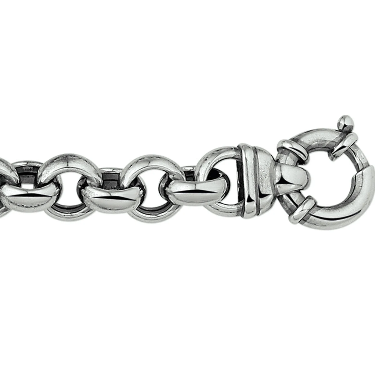 armband oxi jasseron 11,5 mm met groot veerslot zilver geoxideerd