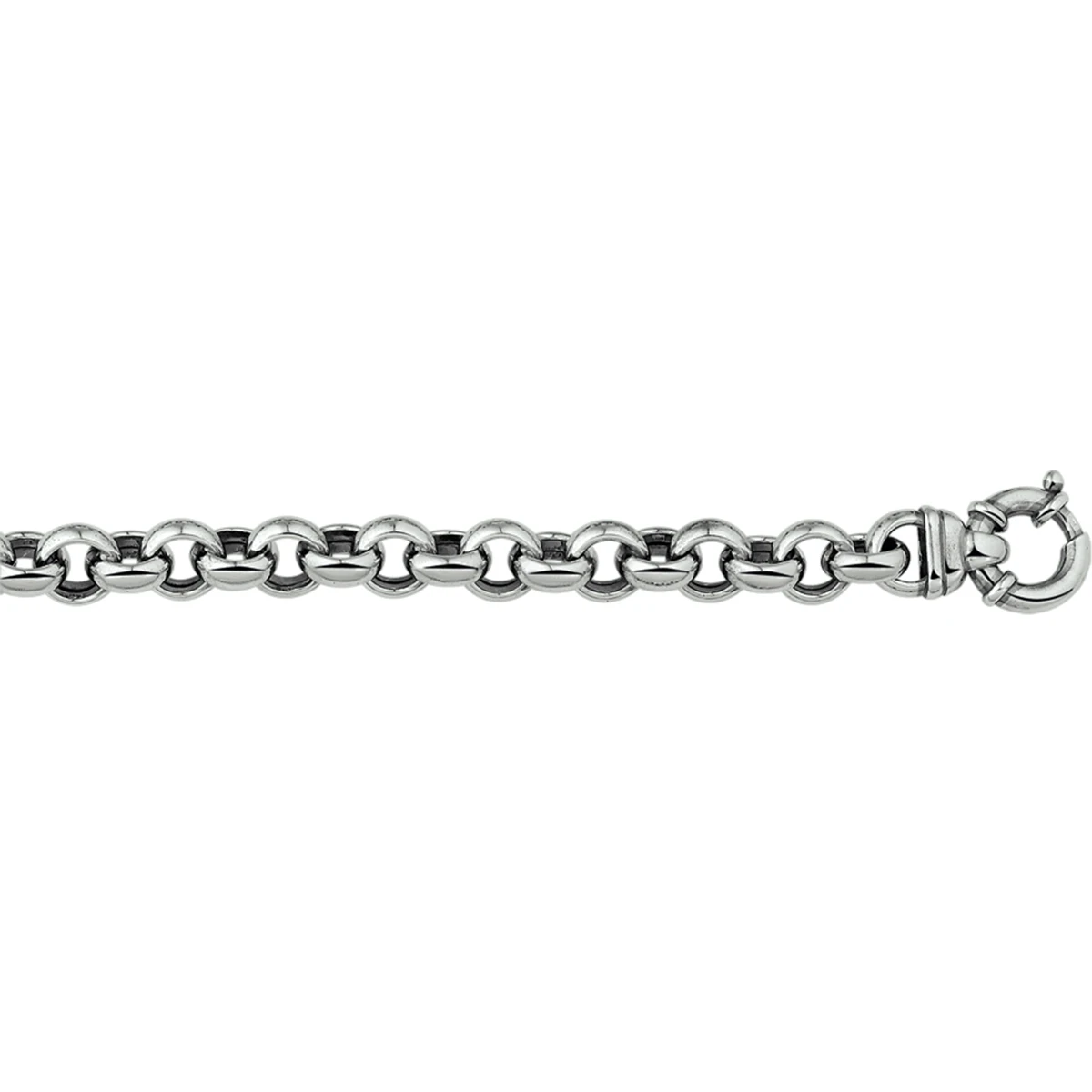 armband oxi jasseron 11,5 mm met groot veerslot zilver geoxideerd