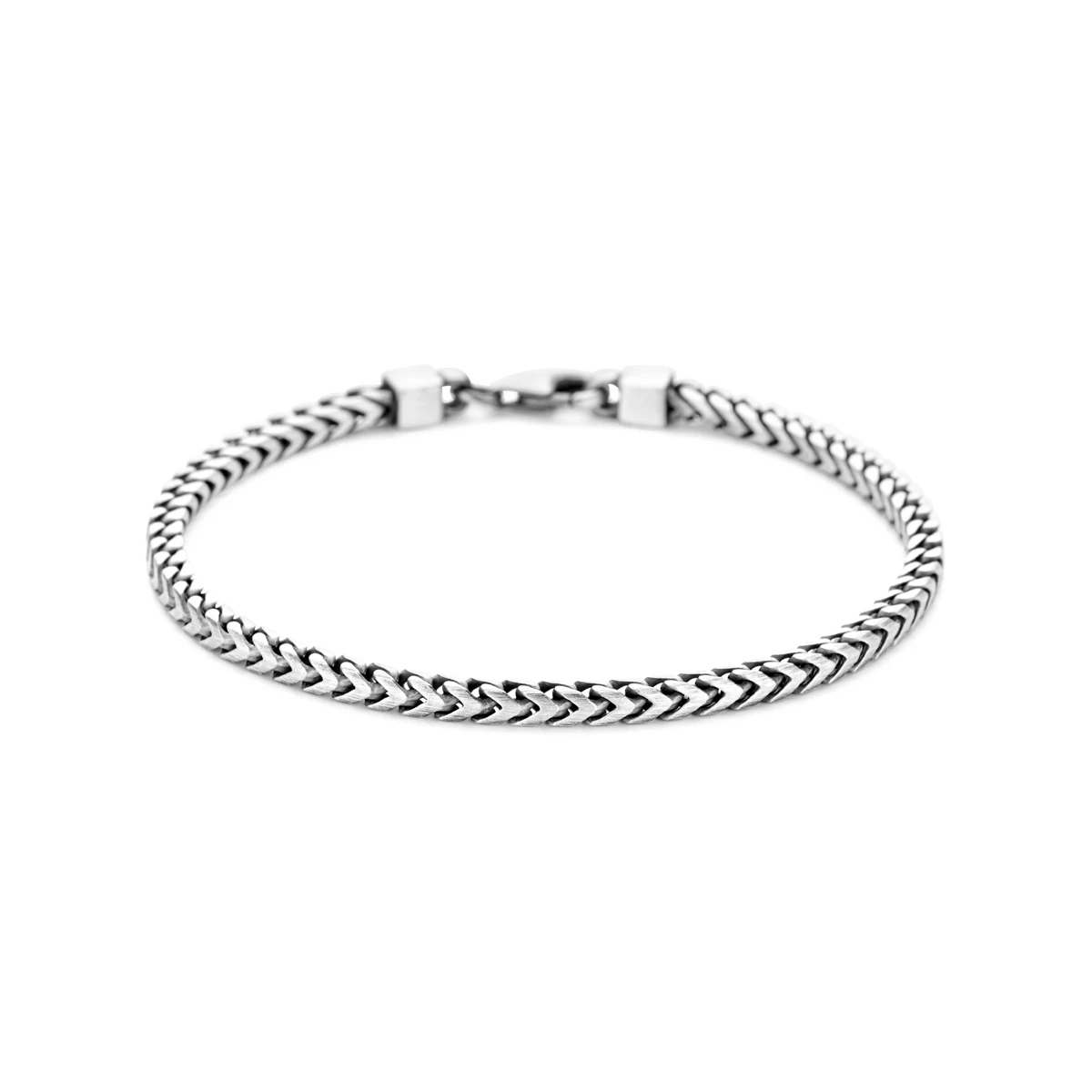 armband oxi mat 20 cm zilver geoxideerd