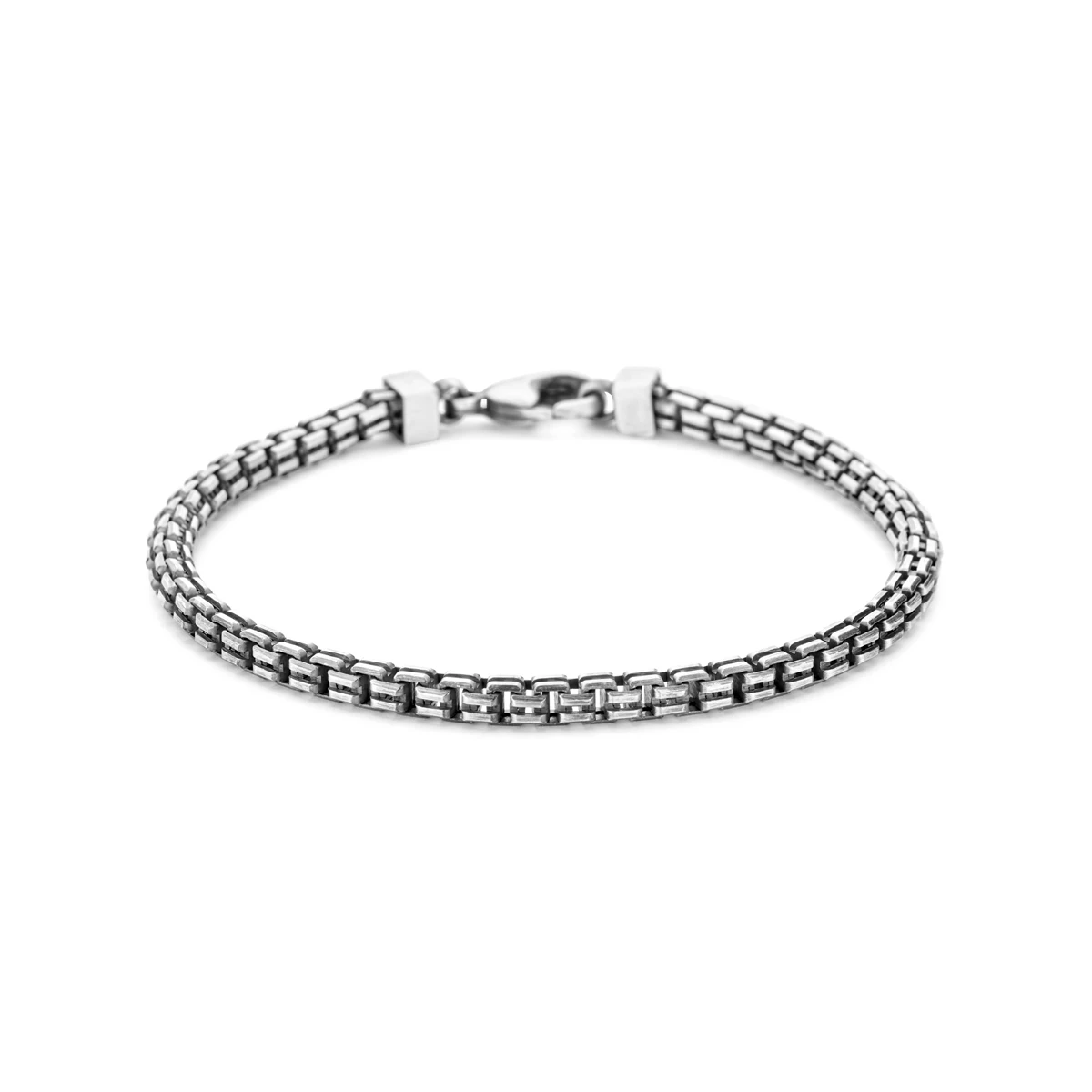 armband oxi mat 4,0 mm zilver geoxideerd