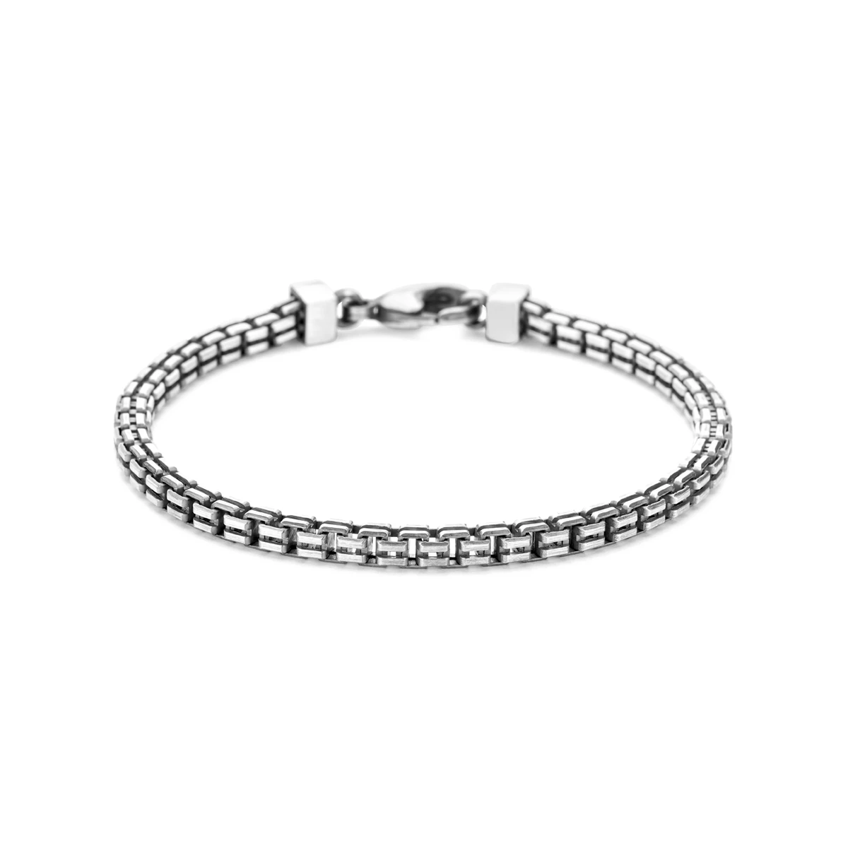 armband oxi mat 4,0 mm zilver geoxideerd