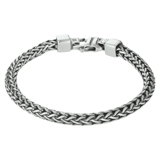 armband oxi vossestaart 5,0 mm zilver geoxideerd