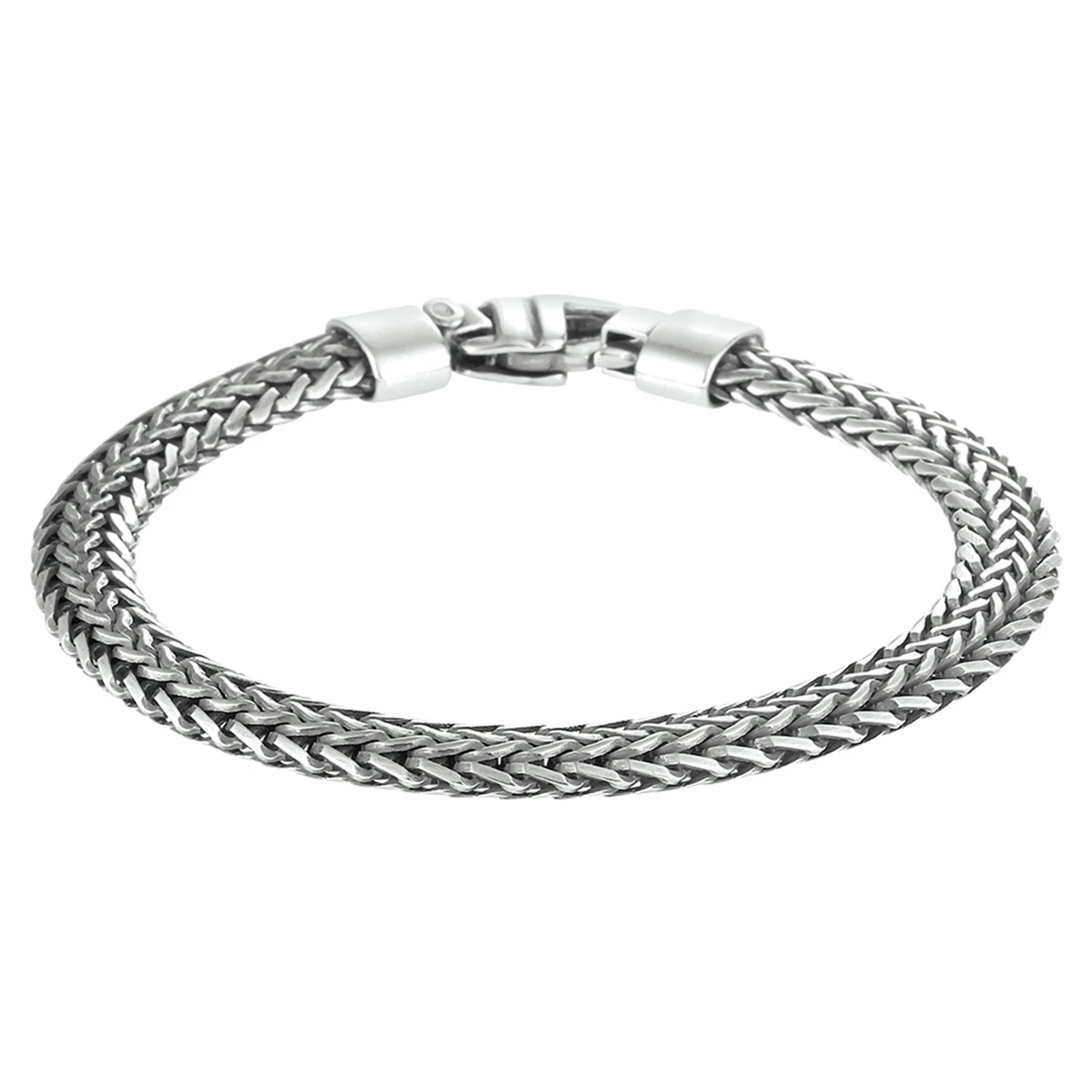 armband oxi vossestaart 7 mm 20 cm zilver geoxideerd