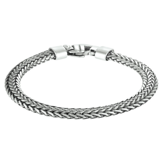 armband oxi vossestaart 7 mm 20 cm zilver geoxideerd
