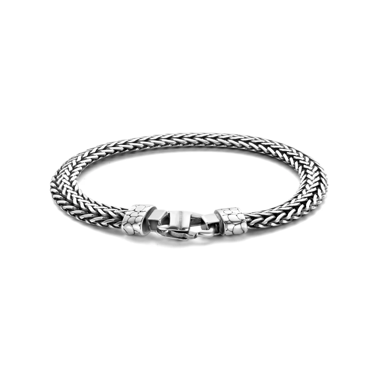 armband oxi vossestaart 7,2 mm zilver geoxideerd