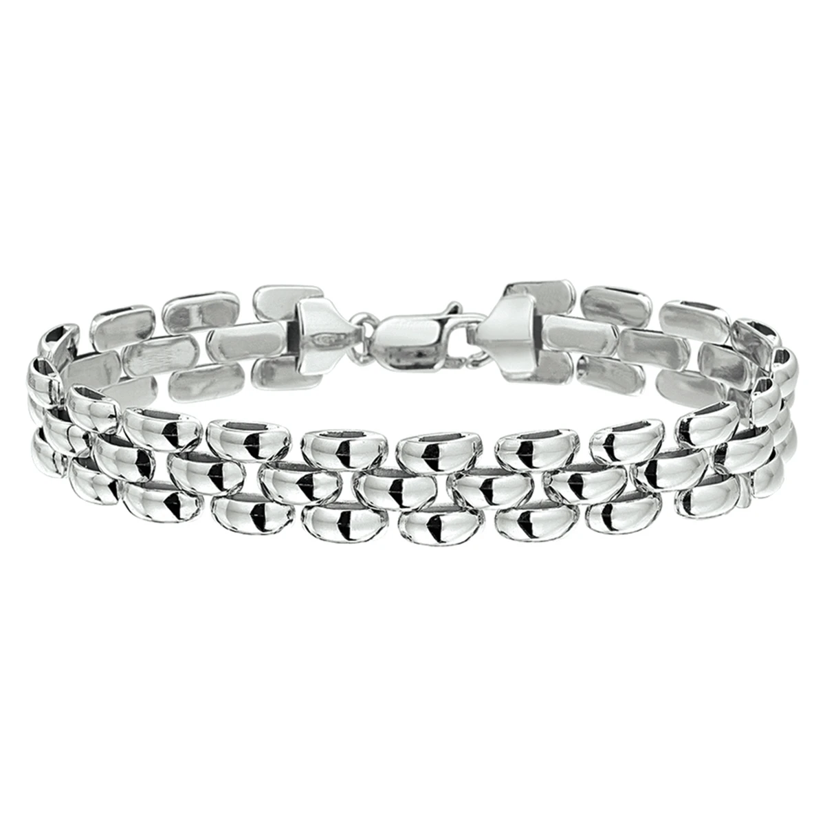 armband panter 10 mm 19 cm zilver gerhodineerd